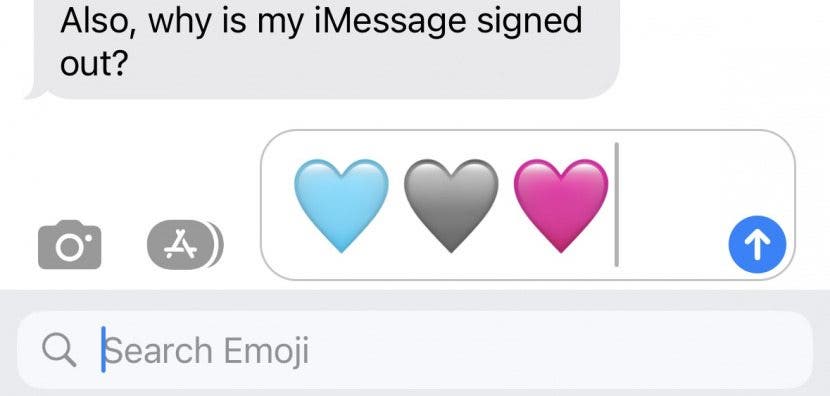 emojis de corazón azul, gris y rosa