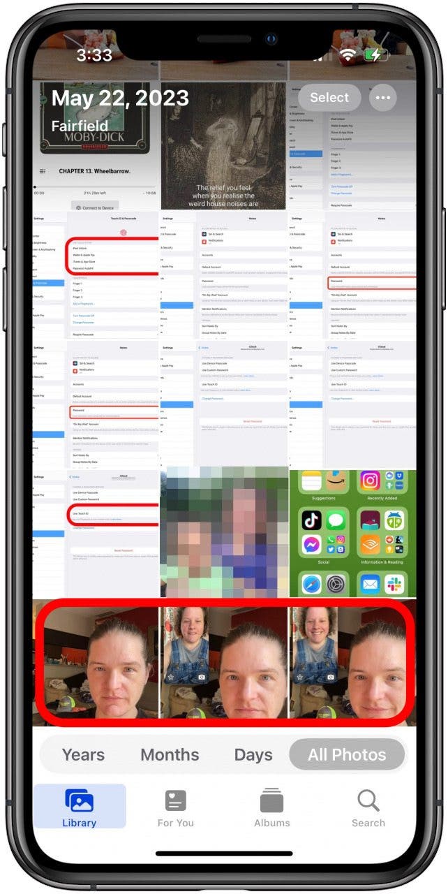encuentre capturas de pantalla y fotos de facetime en la aplicación de fotos de Apple