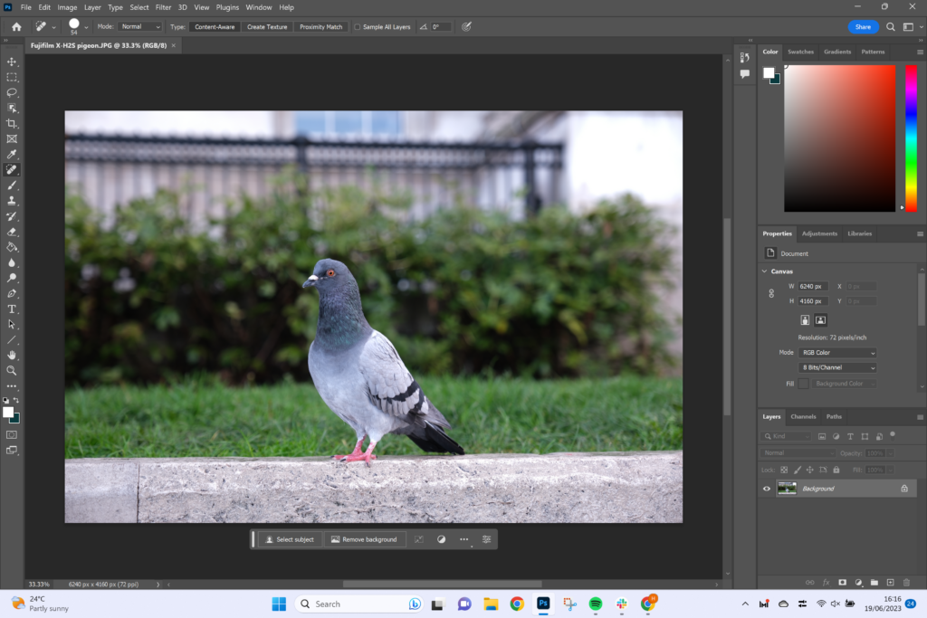 Interfaz de Adobe Photoshop