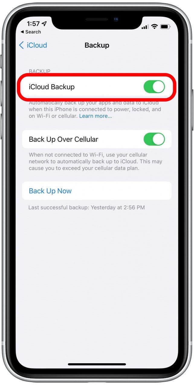 copia de seguridad del iPhone a iCloud