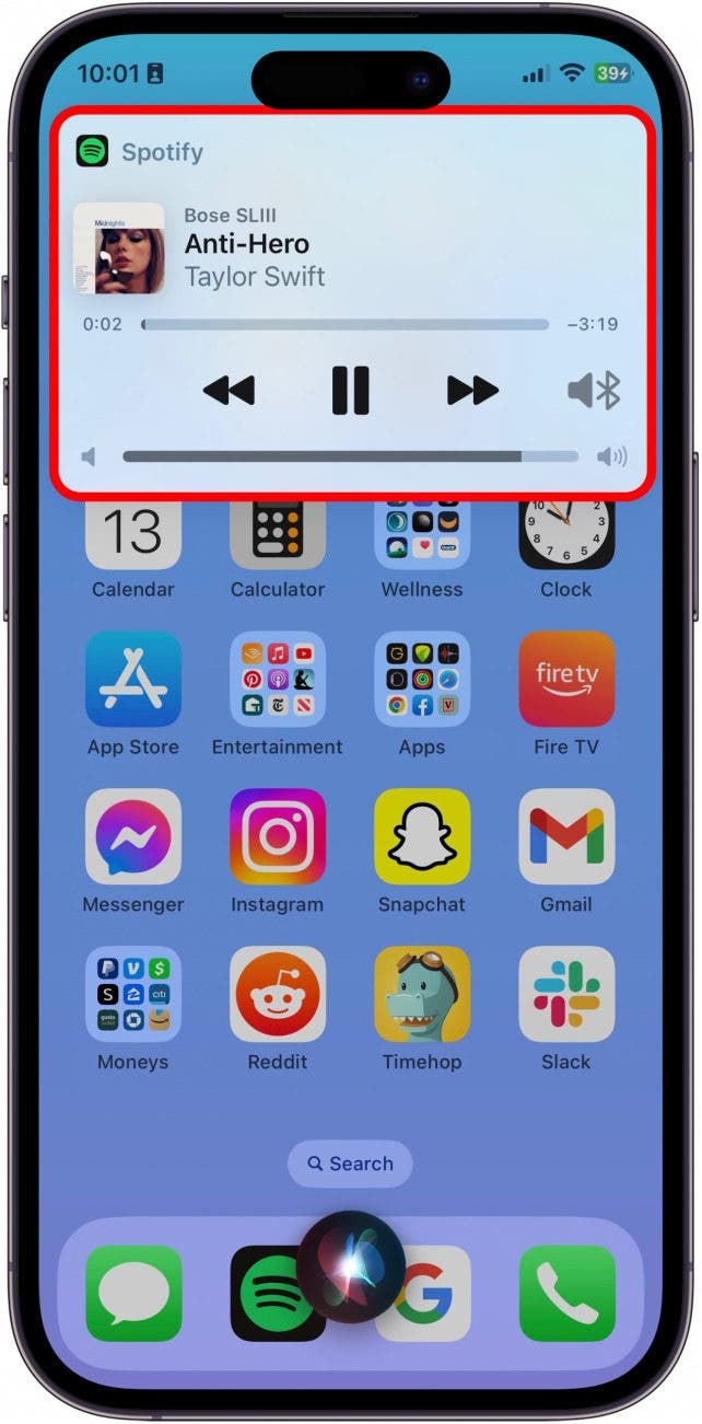 También puedes dar comandos divertidos como "Escucha Anti-Hero de Taylor Swift en Spotify." Es posible que deba aceptar dar acceso a Siri a sus datos de Spotify o Apple Music para realizar este comando, pero es increíble poder reproducir música a pedido de esta manera.