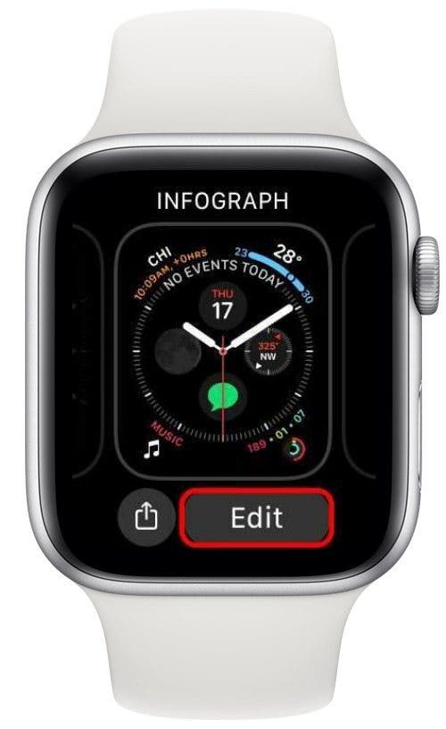 Toca Editar para cambiar las complicaciones de tu Apple Watch