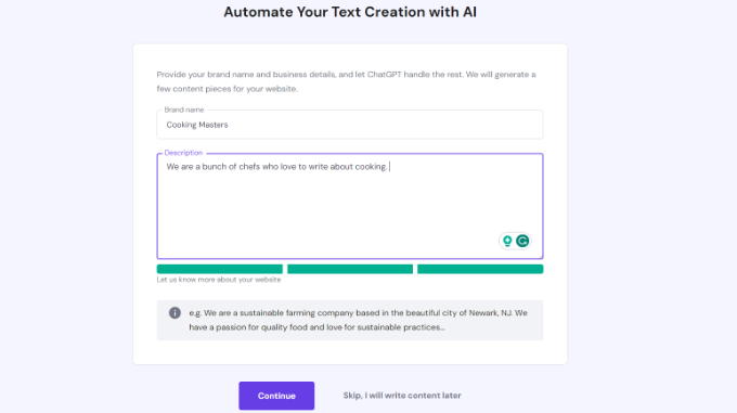 Crea texto automatizado con IA