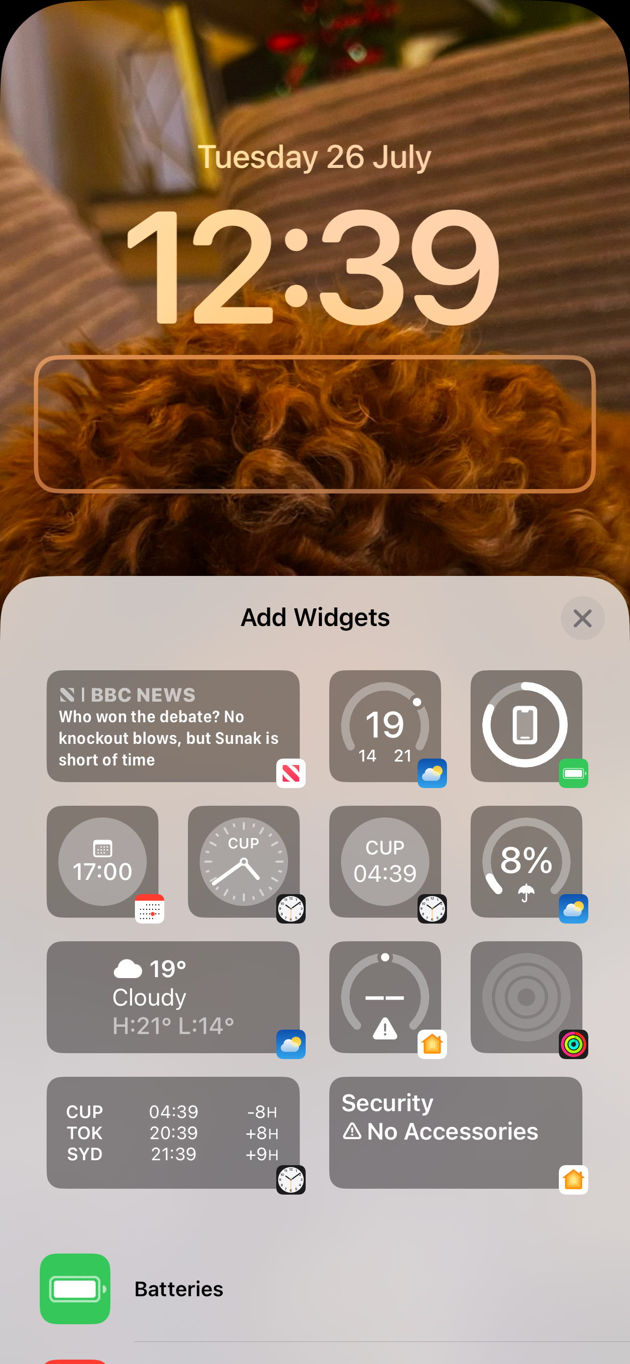Widgets de pantalla de bloqueo de iPhone