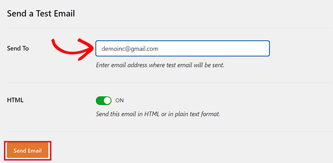 Enviar correo electrónico de prueba