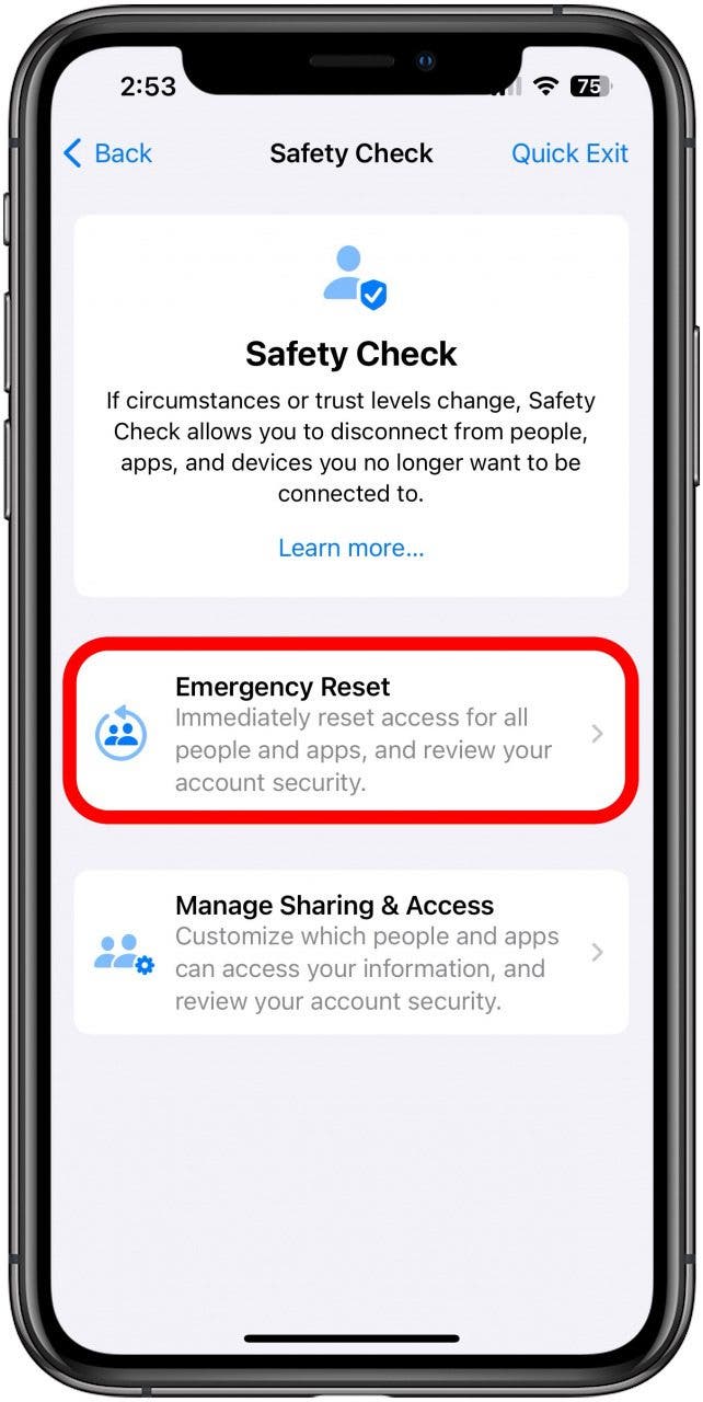 cómo ejecutar un control de seguridad en el iPhone