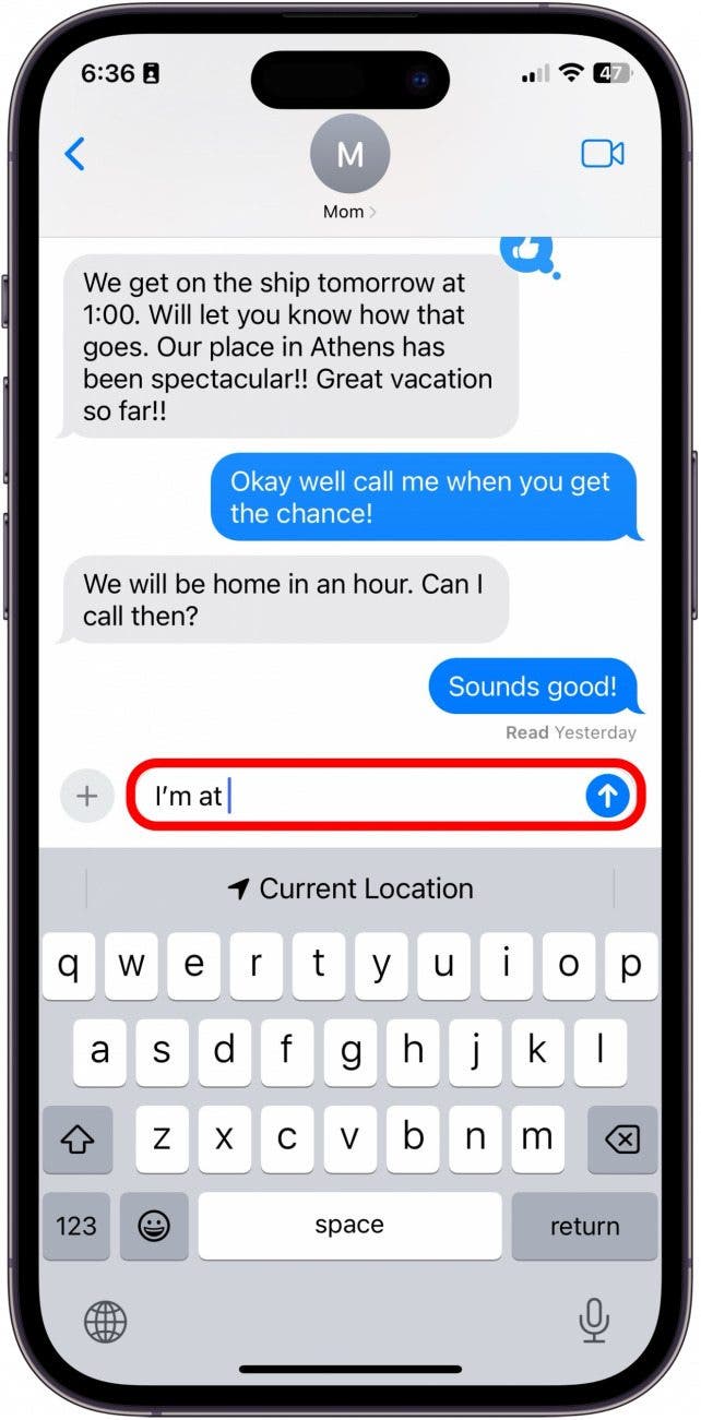 cómo enviar una ubicación fijada en iPhone