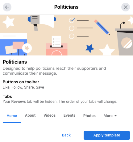 la página de políticos llega a sus seguidores y comunica mensajes