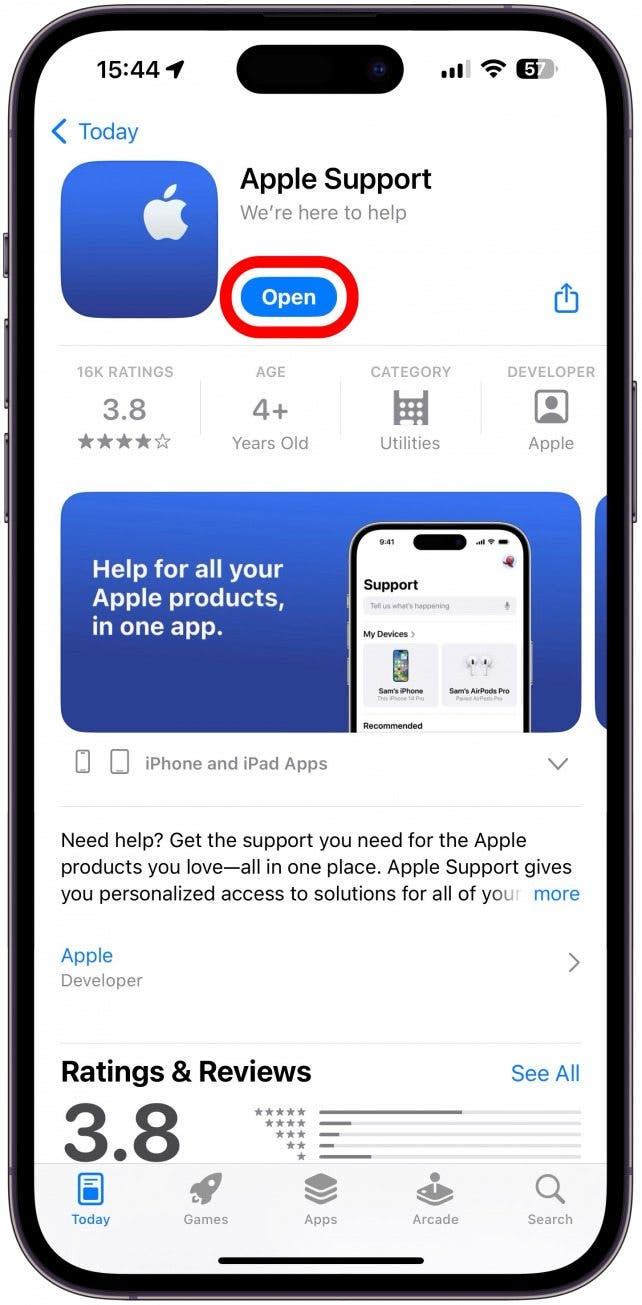 Póngase en contacto con el soporte de Apple visitando una tienda Apple en persona, utilizando la aplicación Apple Support (gratuita) o llamándolos directamente.