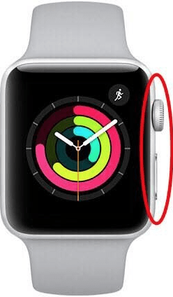Mantenga presionado el botón lateral y la corona digital para reiniciar el Apple Watch.
