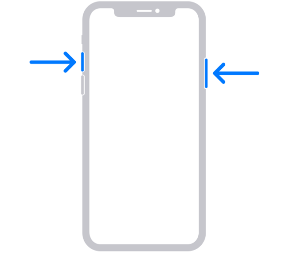 Botones laterales del modelo de iPhone