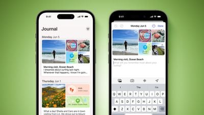 Aplicación Journal iOS 17 Característica Verde