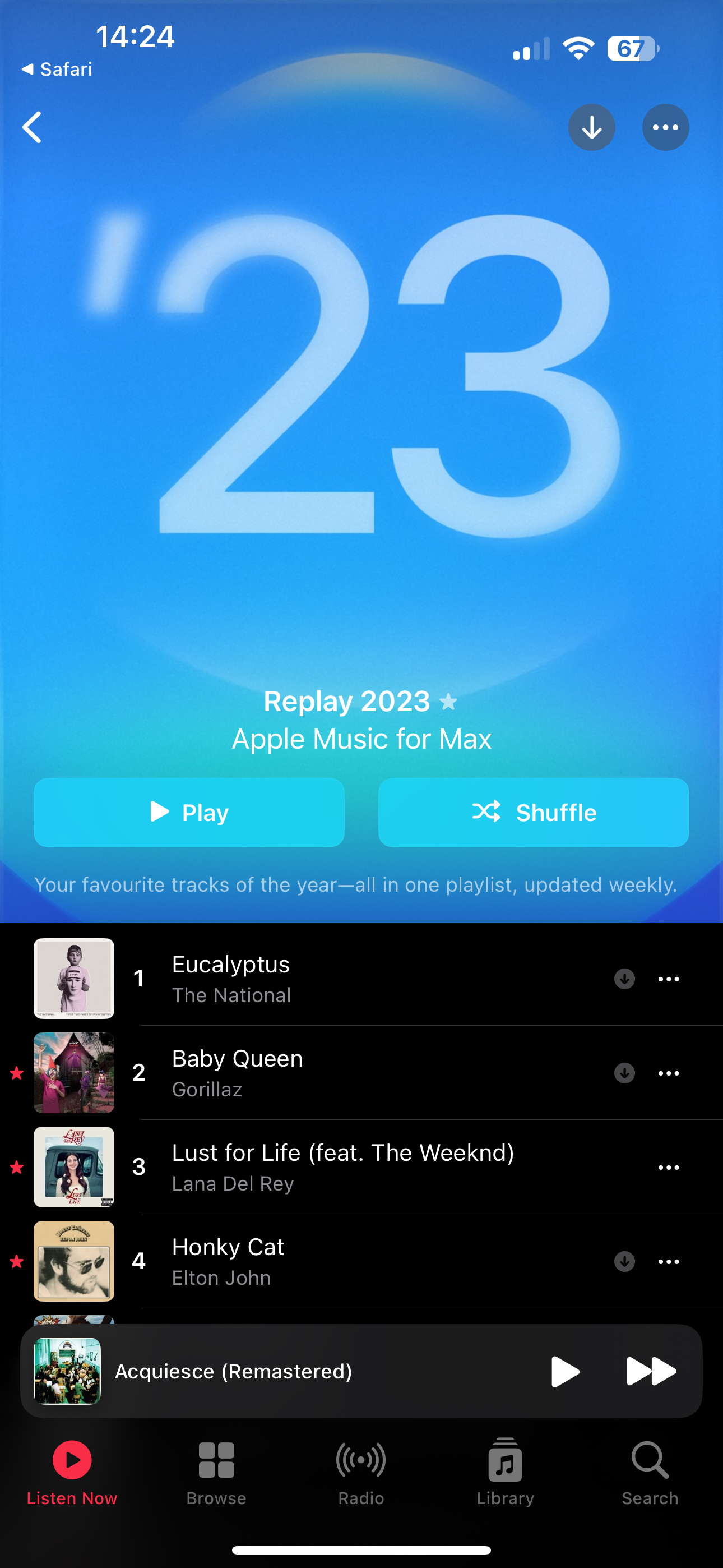 Lista de reproducción Apple Music Replay 23