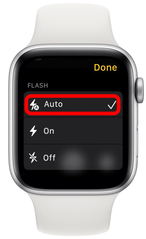 Cambie la configuración del flash de Auto a siempre encendido o siempre apagado