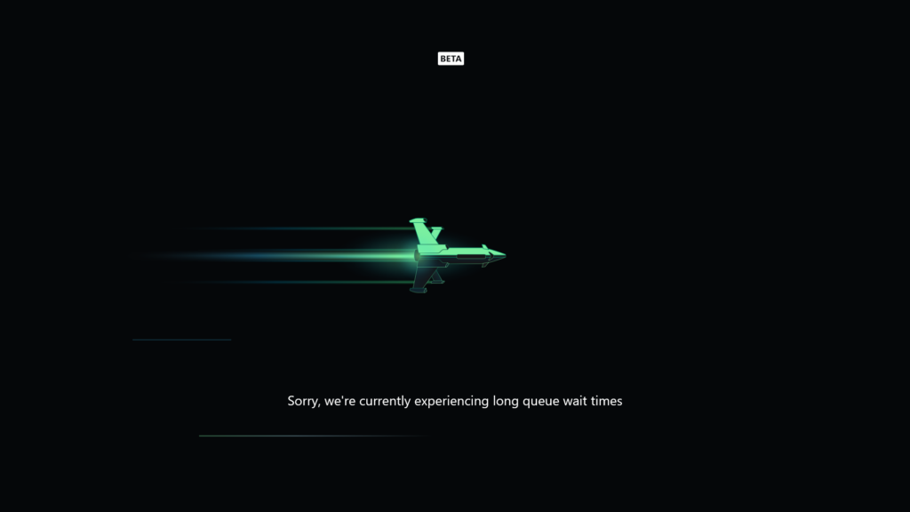 Captura de pantalla de la pantalla de carga de Xbox Cloud Gaming