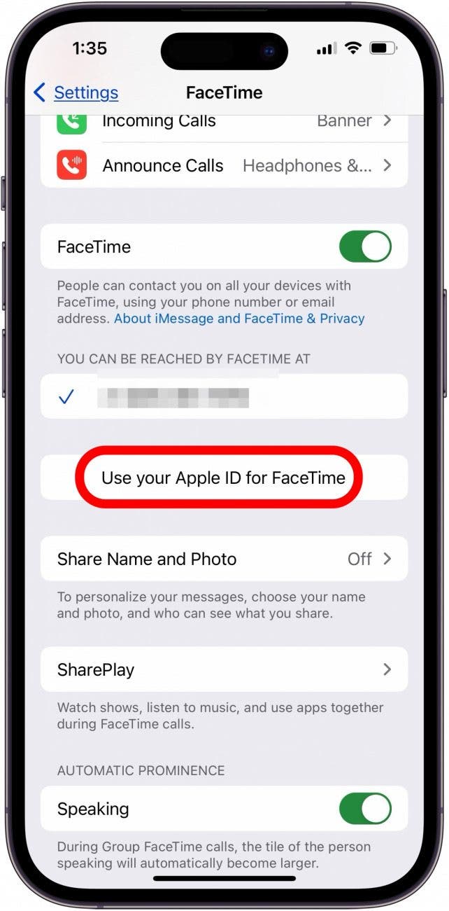 ¿Por qué mis pies siguen colgando? Usa tu ID de Apple para Facetime.