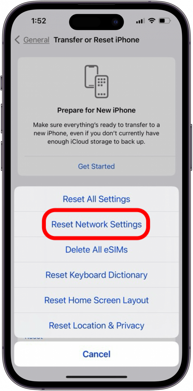 restablecer la configuración de red en iPhone o iPad si vuelven las notificaciones antiguas