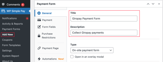 Personalice el formulario de pago en WP Simple Pay