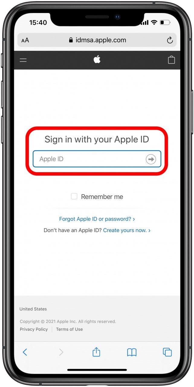 Inicia sesión con tu ID de Apple