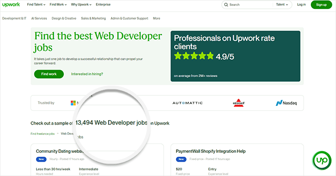 Trabajos de desarrollador web en sitios web independientes