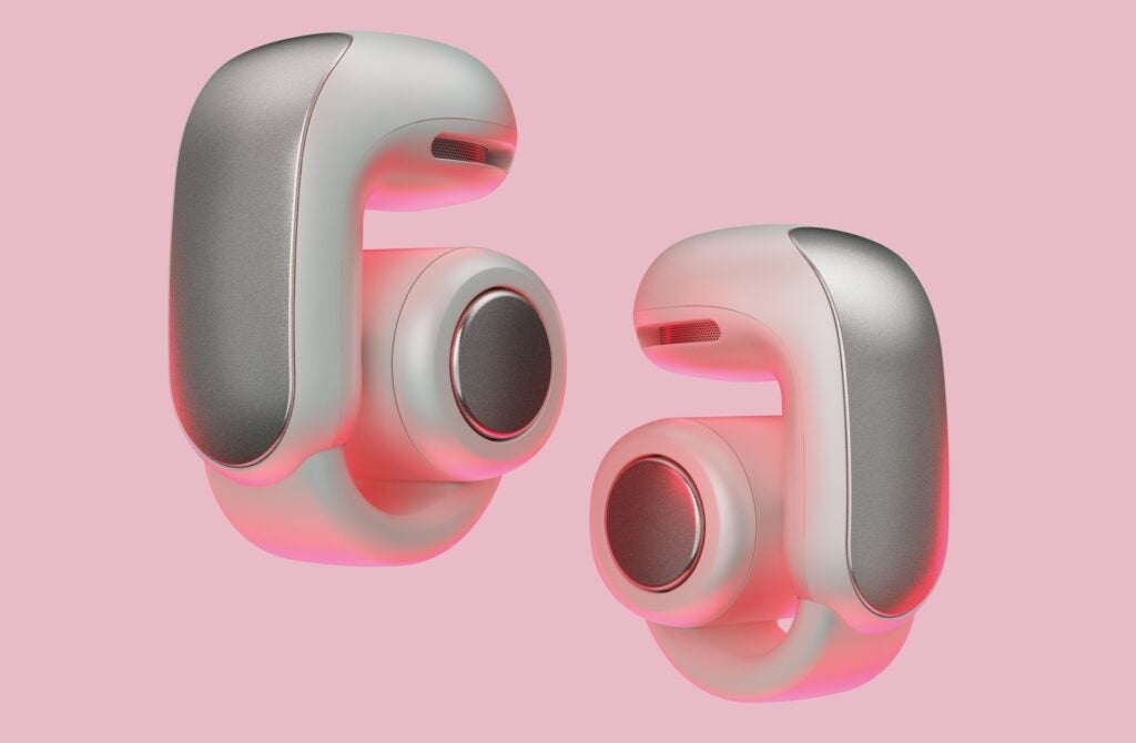 Bose Ultra Open Earbuds fondo rosa