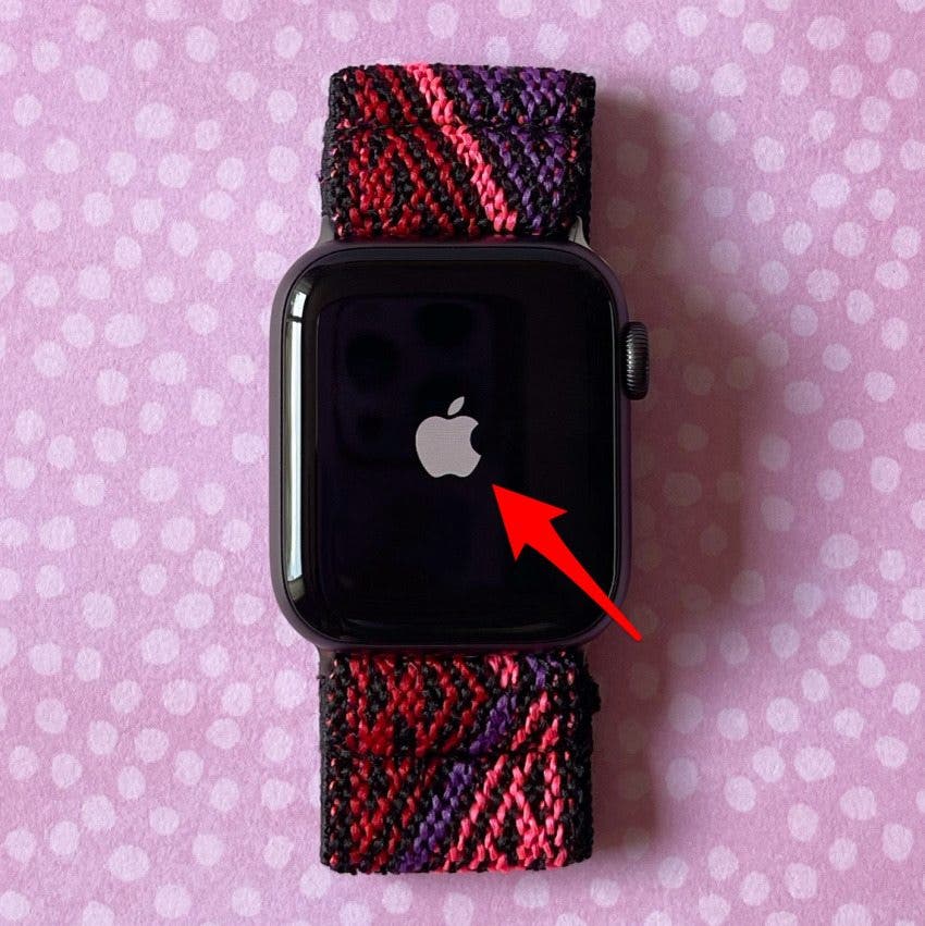 Suelta el botón lateral cuando aparezca el ícono de Apple.