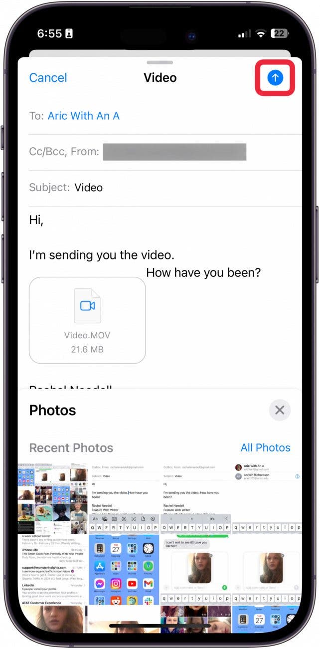 cómo enviar vídeo de iPhone a Android