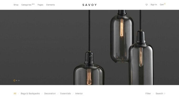 Savoy es uno de los mejores temas de Elementor WooCommerce.