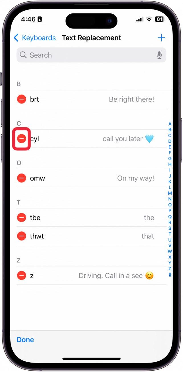 cómo crear atajos de texto en iPhone