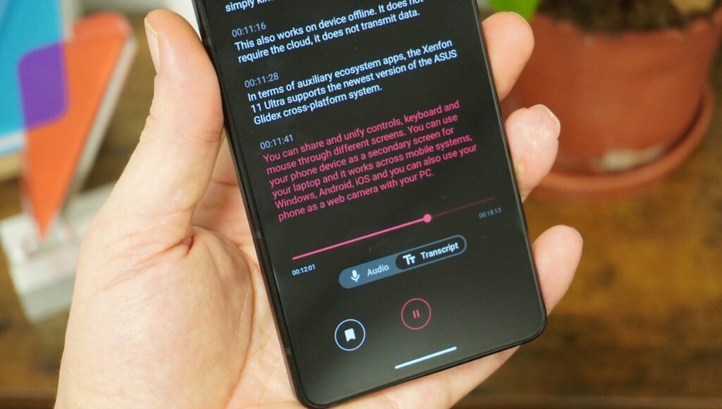 Transcripción de voz del Asus ZenFone 11 Ultra