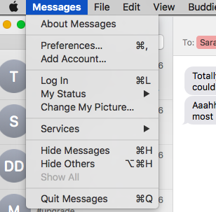 configurar mensaje en mac