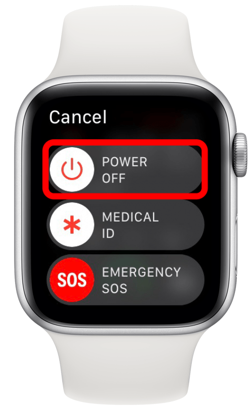 Aparecerá una pantalla con la opción de pedir ayuda a través de Emergencia SOS o apagar tu Apple Watch.