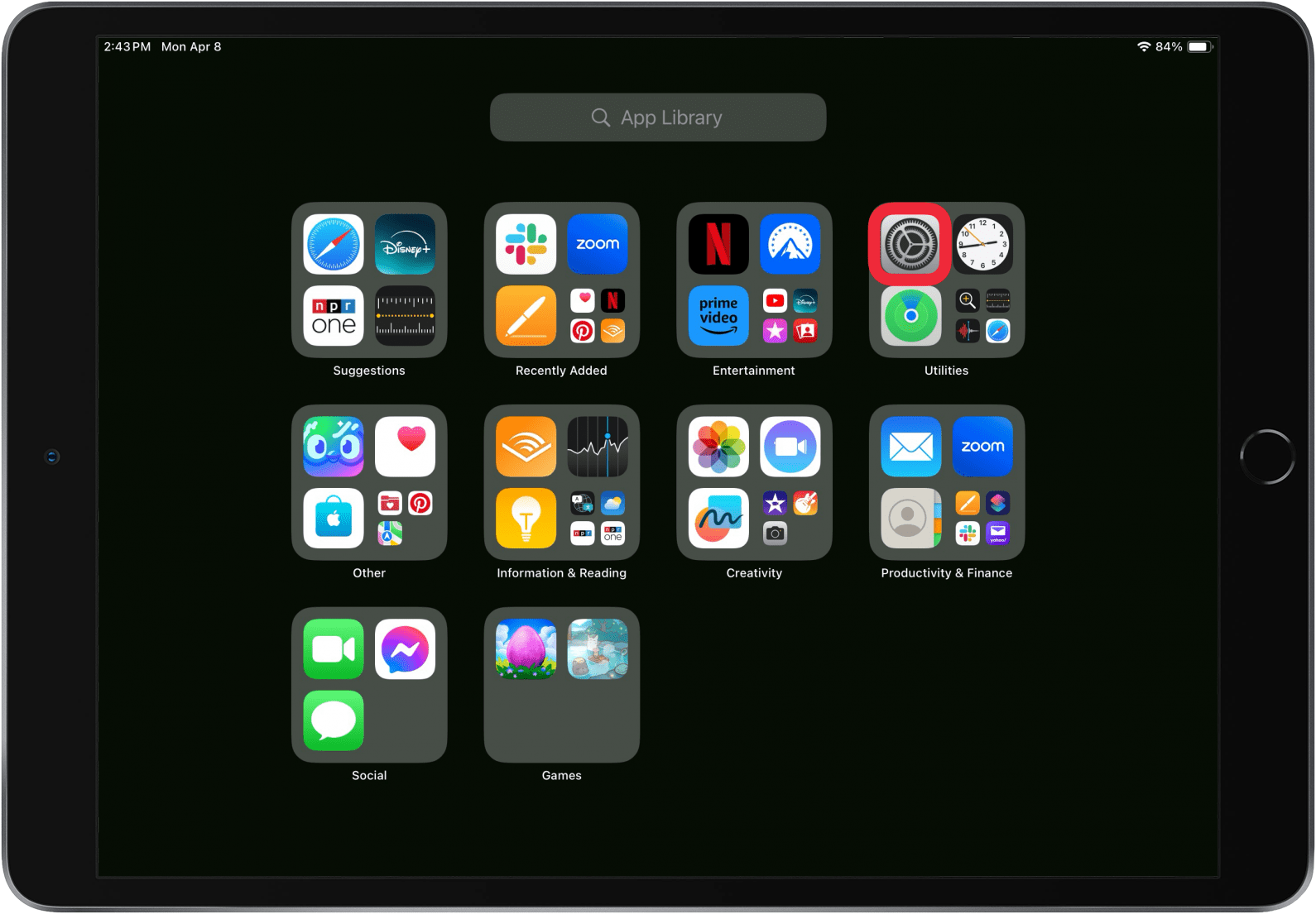 Abra la aplicación de configuración si el botón de inicio en el iPad no funciona
